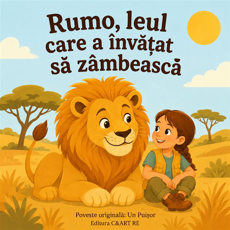 Coperta poveștii Rumo, leul care a învățat să zâmbească